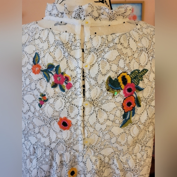 Anthropologie Maeve Macie Lace Top Floral Embroidered High Neck Tank, 12, EUC - Picture 13 of 15